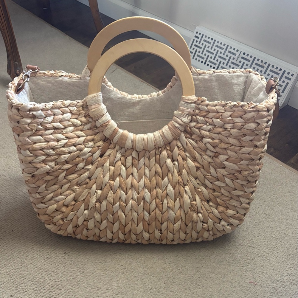 Sole Society Tan Woven Tote